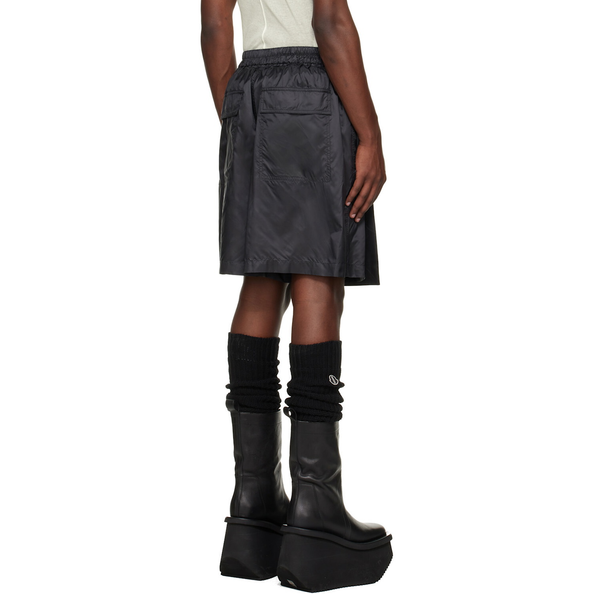 Rick Owens Moncler + Rick Owens Black Kilt Shorts