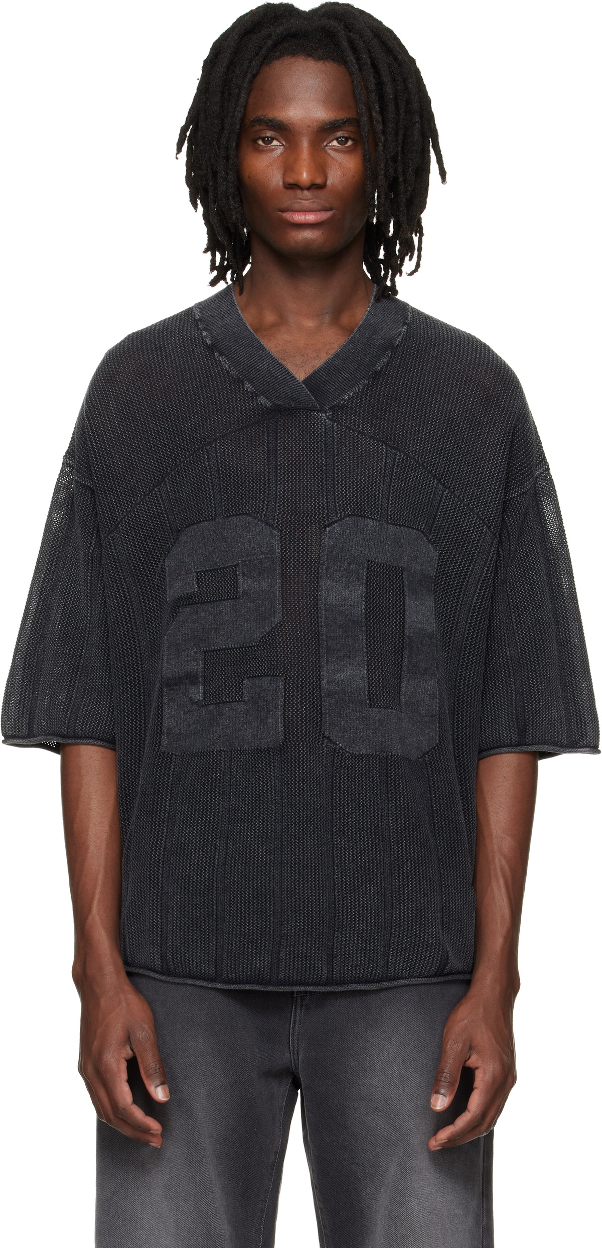 Represent Gray Knitted Varsity Jersey