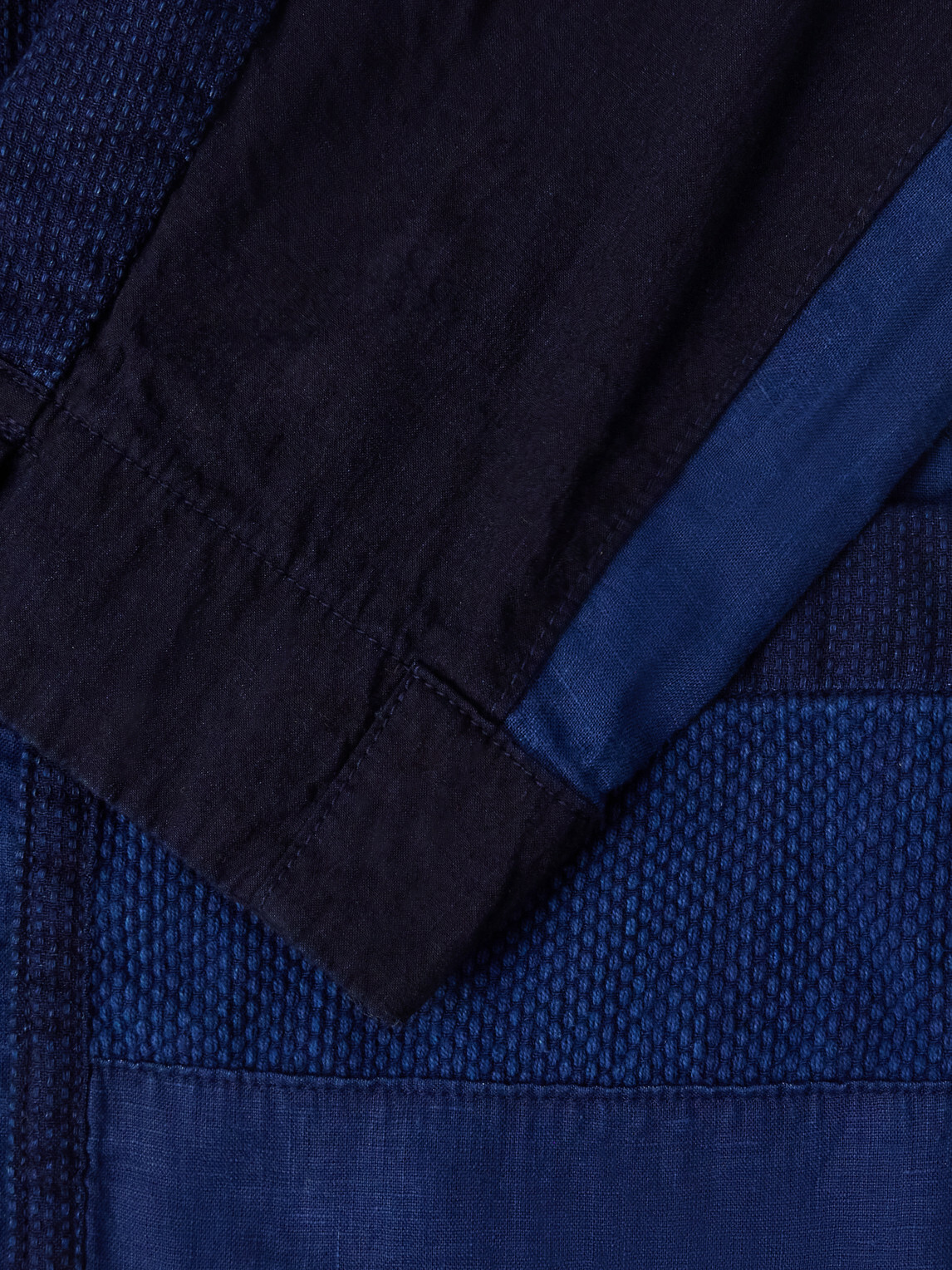 Blue Blue Japan - Nenrin Indigo-Dyed Patchwork Linen Blazer - Blue