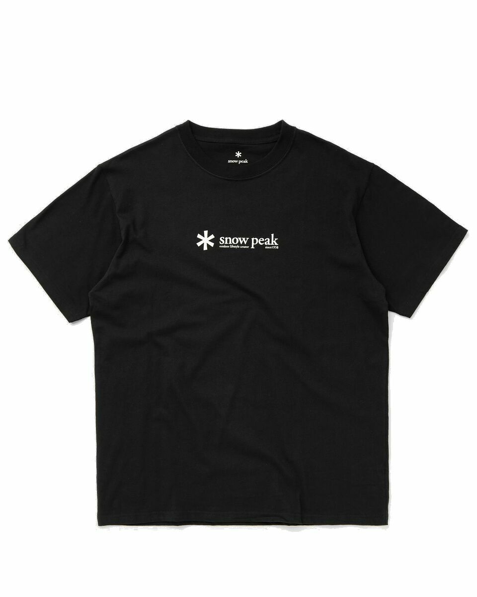 Photo: Snow Peak Soft Cotton Logo Short Sleeve T Shirt Black - Mens - Shortsleeves