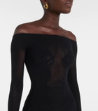 Wolford Open-knit lace-trimmed jumpsuit