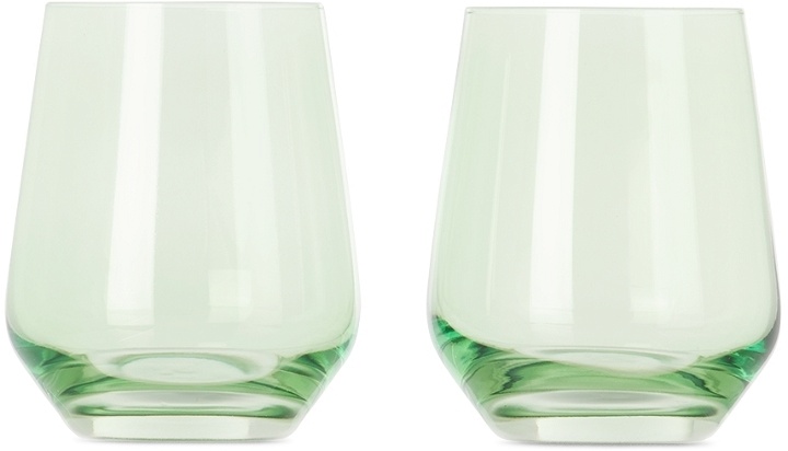 Photo: Estelle Colored Glass Green Stemless Wine Glasses, 13.5 oz