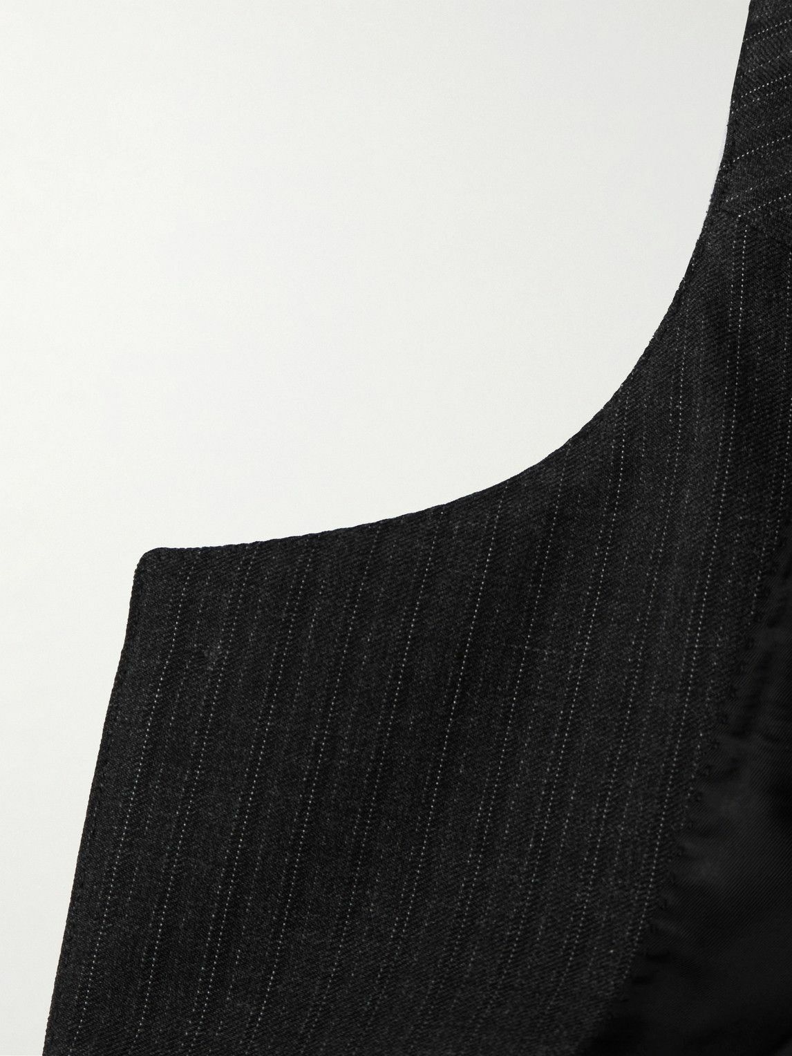CELINE - Pinstriped Wool and Silk-Blend Gabardine Blazer - Gray