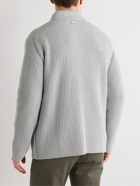 Agnona - Ribbed Cashmere and Cotton-Blend Cardigan - Gray