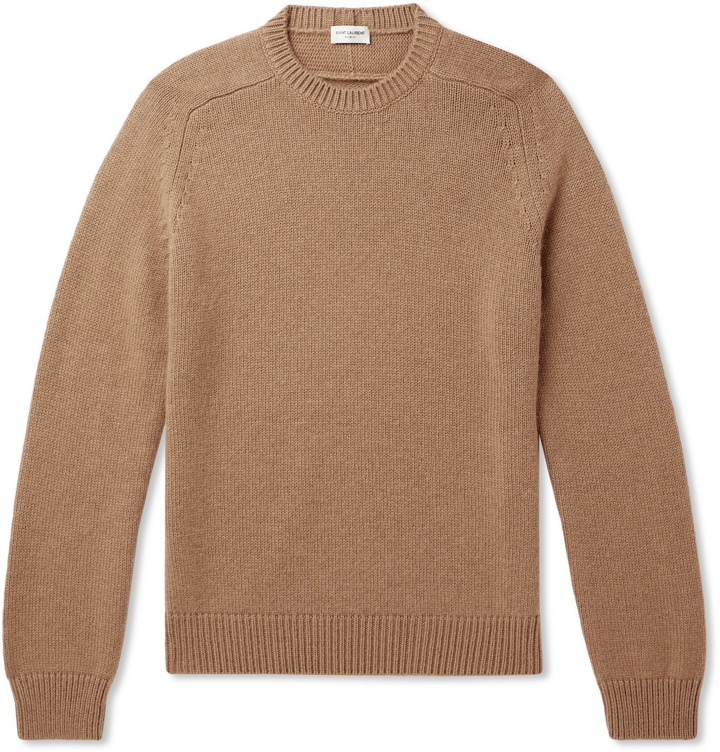 Photo: SAINT LAURENT - Slim-Fit Cashmere Sweater - Brown