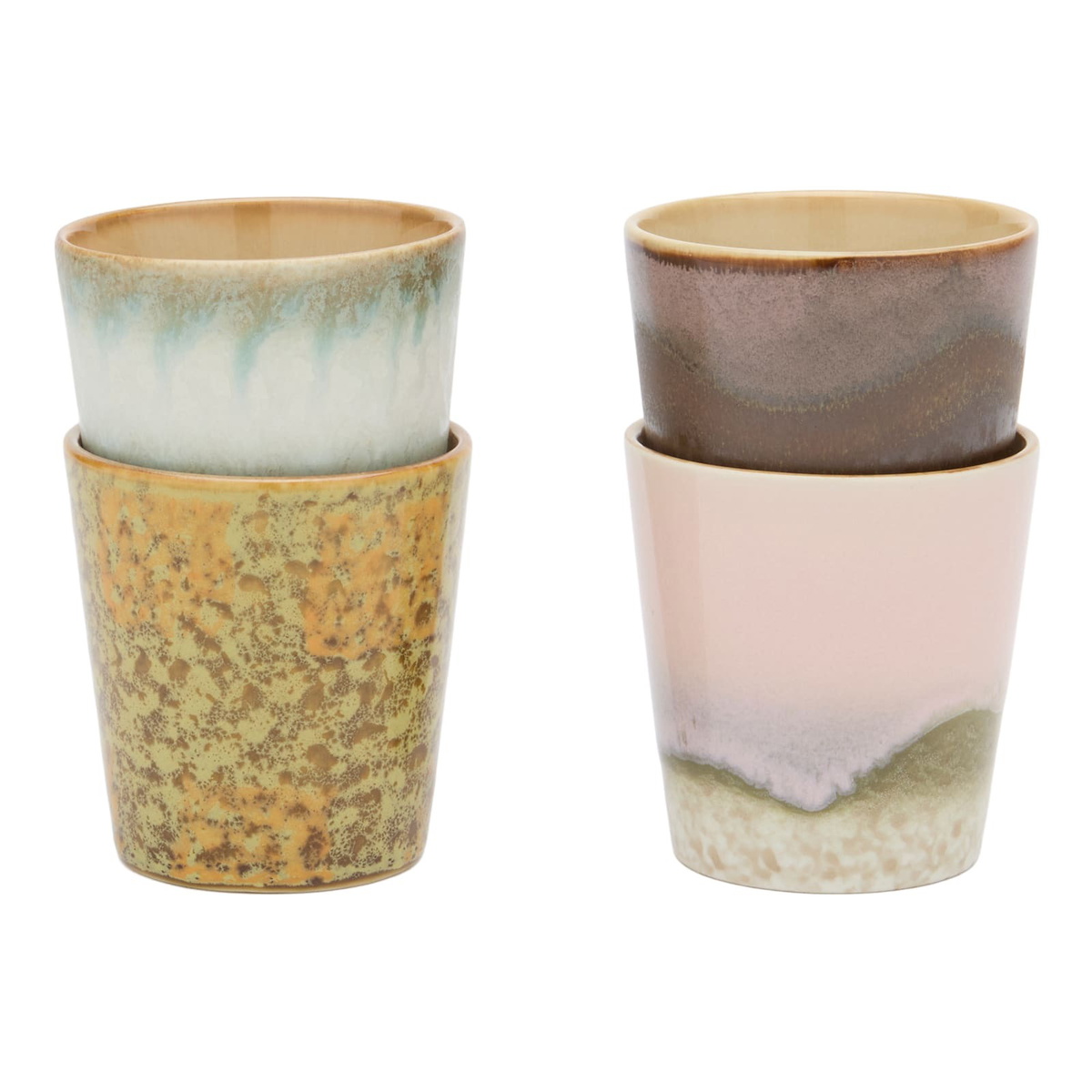 HKliving Coffee Mugs - Set of 4 in Serendipity 