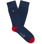 Kingsman - Colour-Block Cotton-Blend Socks - Blue