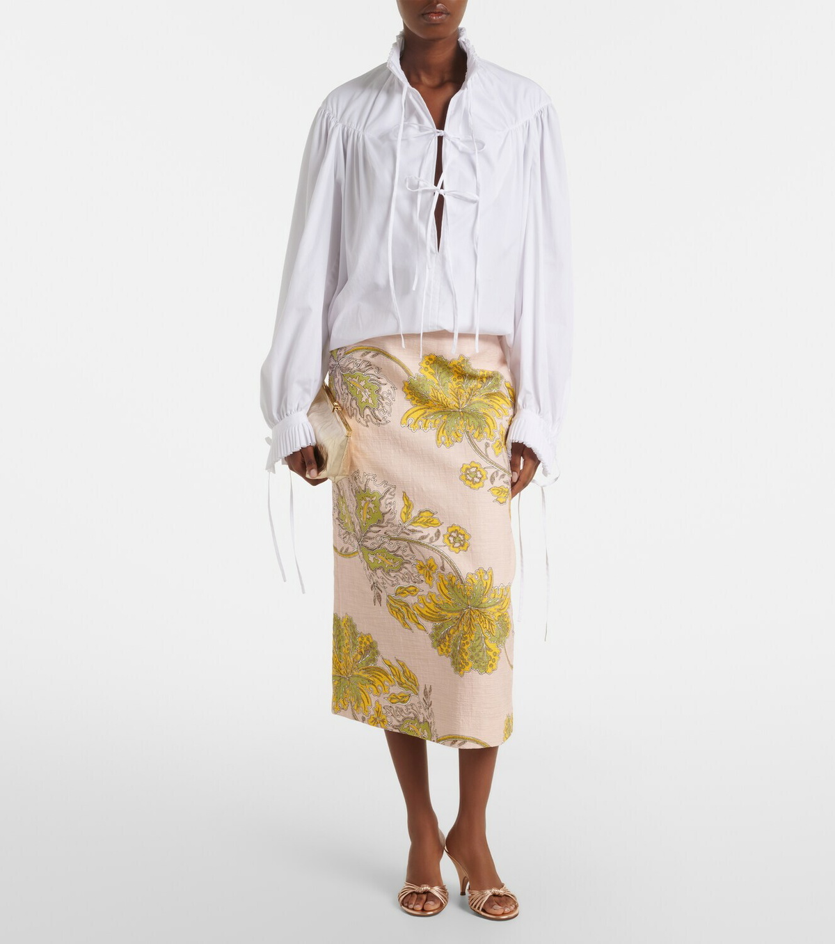 La DoubleJ Printed cotton midi skirt