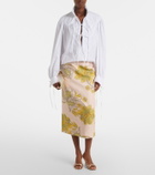 La DoubleJ Printed cotton midi skirt