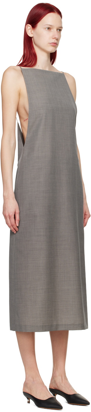 AURALEE Gray Low Back Maxi Dress