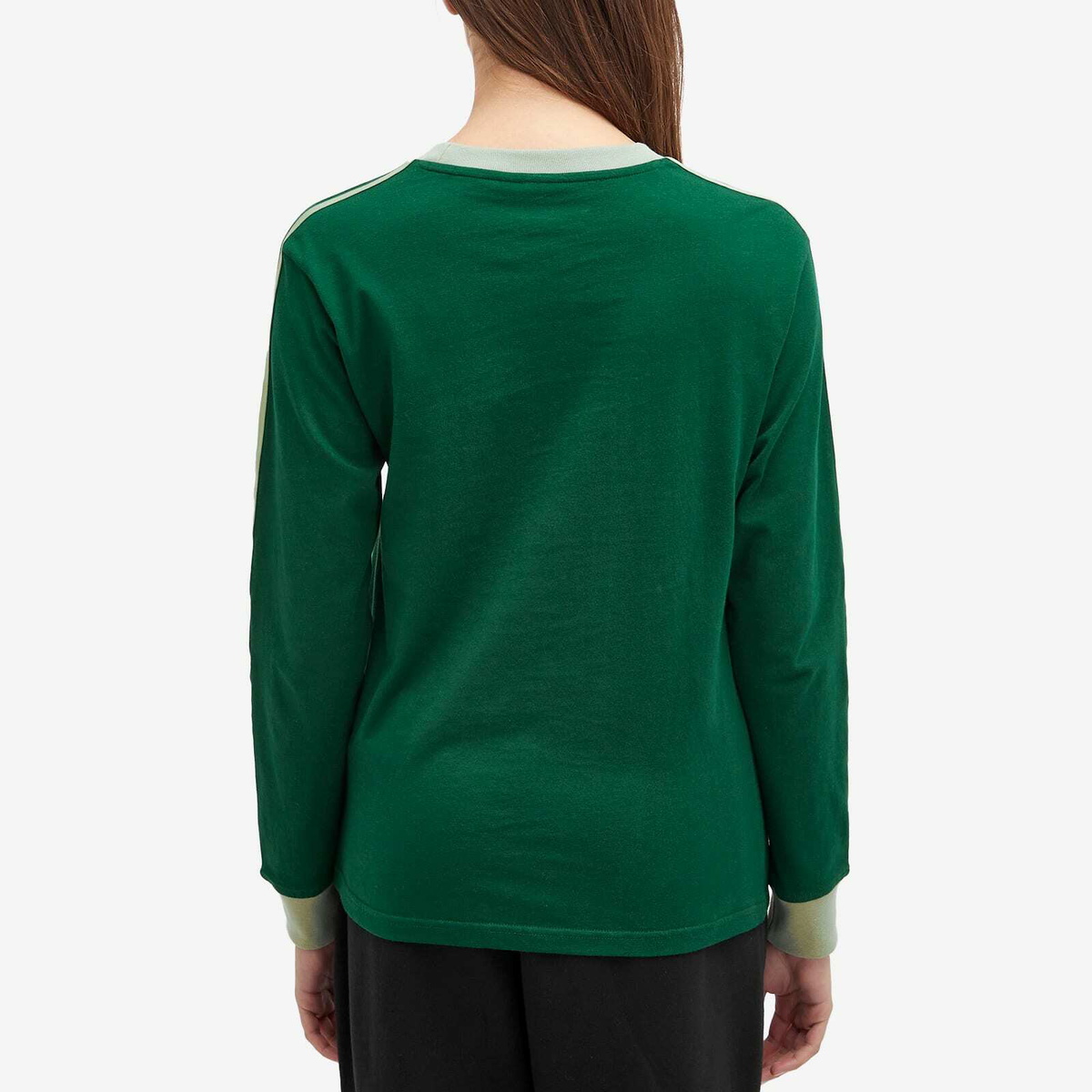 Tシャツ・カットソー adidas 3 Stripe Regular Long Sleeve T-Shirt Adidas Originals 3 Stripe Long Sleeve Collegiate Green T