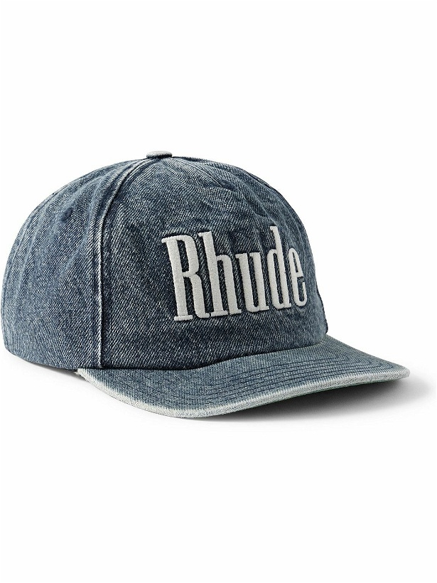 Photo: Rhude - Logo-Embroidered Denim Baseball Cap