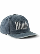 Rhude - Logo-Embroidered Denim Baseball Cap