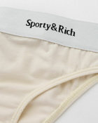 Sporty & Rich Serif Logo Thong Beige - Womens - Panties