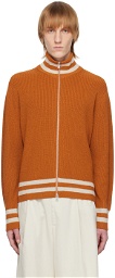 Dries Van Noten Orange Zip-Up Sweater