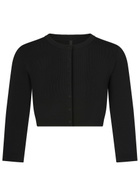 Skims Cropped Knit Cardigan Black