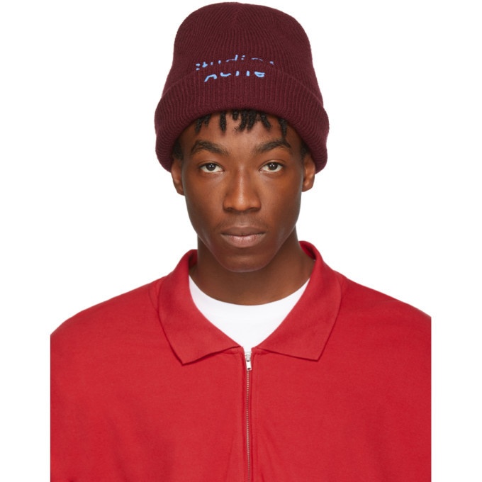 Photo: Acne Studios Red and Blue Reed Beanie