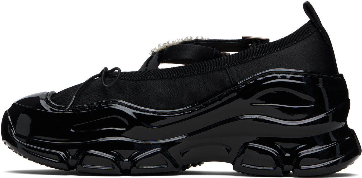 Simone Rocha Black Beaded Tracker Ballerina Flats