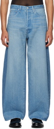 stein Blue Deformation Wide Jeans