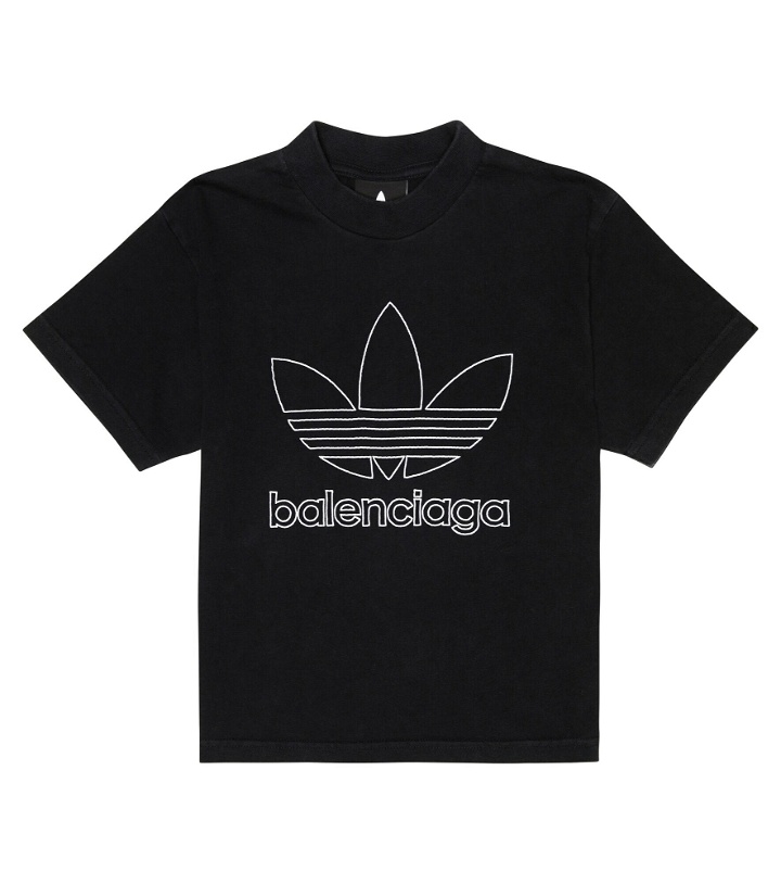 Photo: Balenciaga Kids - x Adidas logo cotton T-shirt