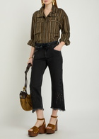 Isabel Marant Chelia Striped Cotton-blend Shirt Bronze
