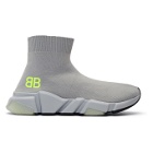 Balenciaga Grey BB Speed High-Top Sneakers