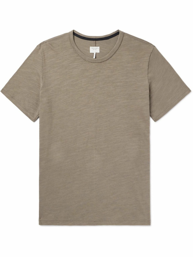 Photo: Rag & Bone - Classic Flame Slub Cotton-Jersey T-Shirt - Brown