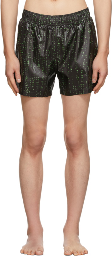 Photo: VETEMENTS Green & Black Limited Edition Code Swim Shorts