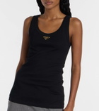 Prada Ribbed-knit cotton jersey tank top