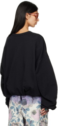 Dries Van Noten Black Draped Sweatshirt