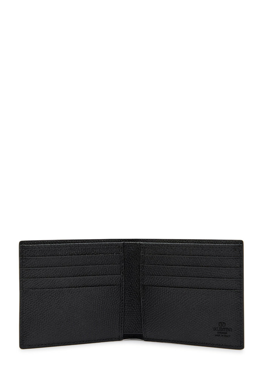 Valentino Garavani Vlogo Grained Leather Wallet - Black - One Size