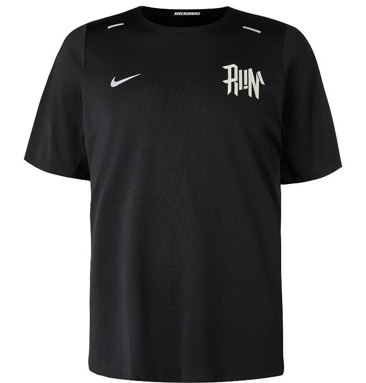 Photo: Nike Running - Rise 365 Logo-Print Dri-FIT T-Shirt - Black