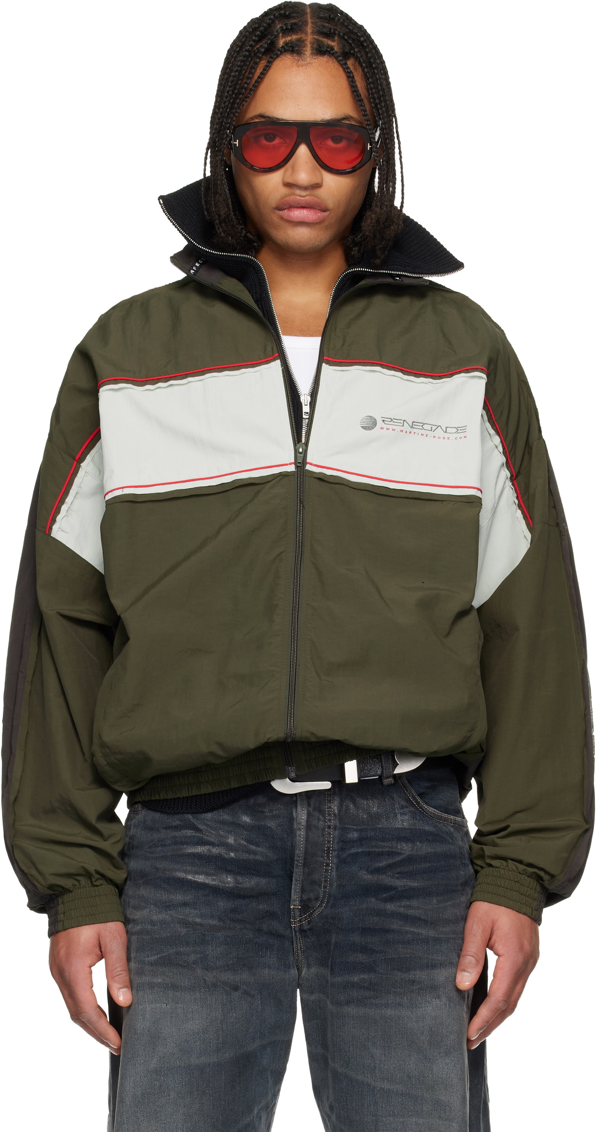 Martine Rose Purple and Black Twist Track Jacket Martine Rose