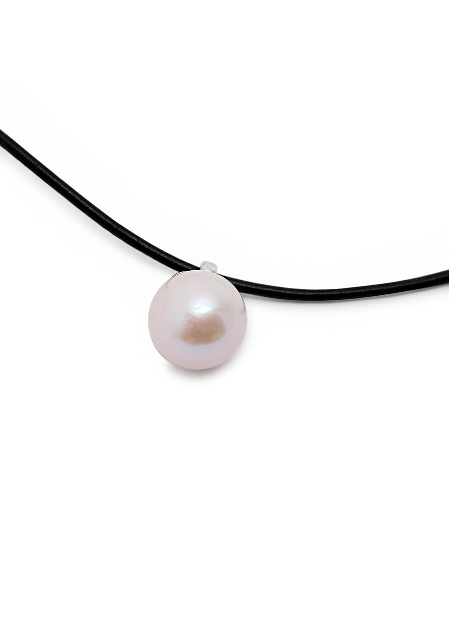 Sapir Bachar Pearl Leather Choker - One Size