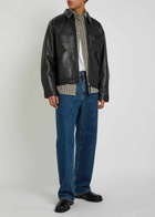 Nudie Jeans Leather Biker Jacket Black
