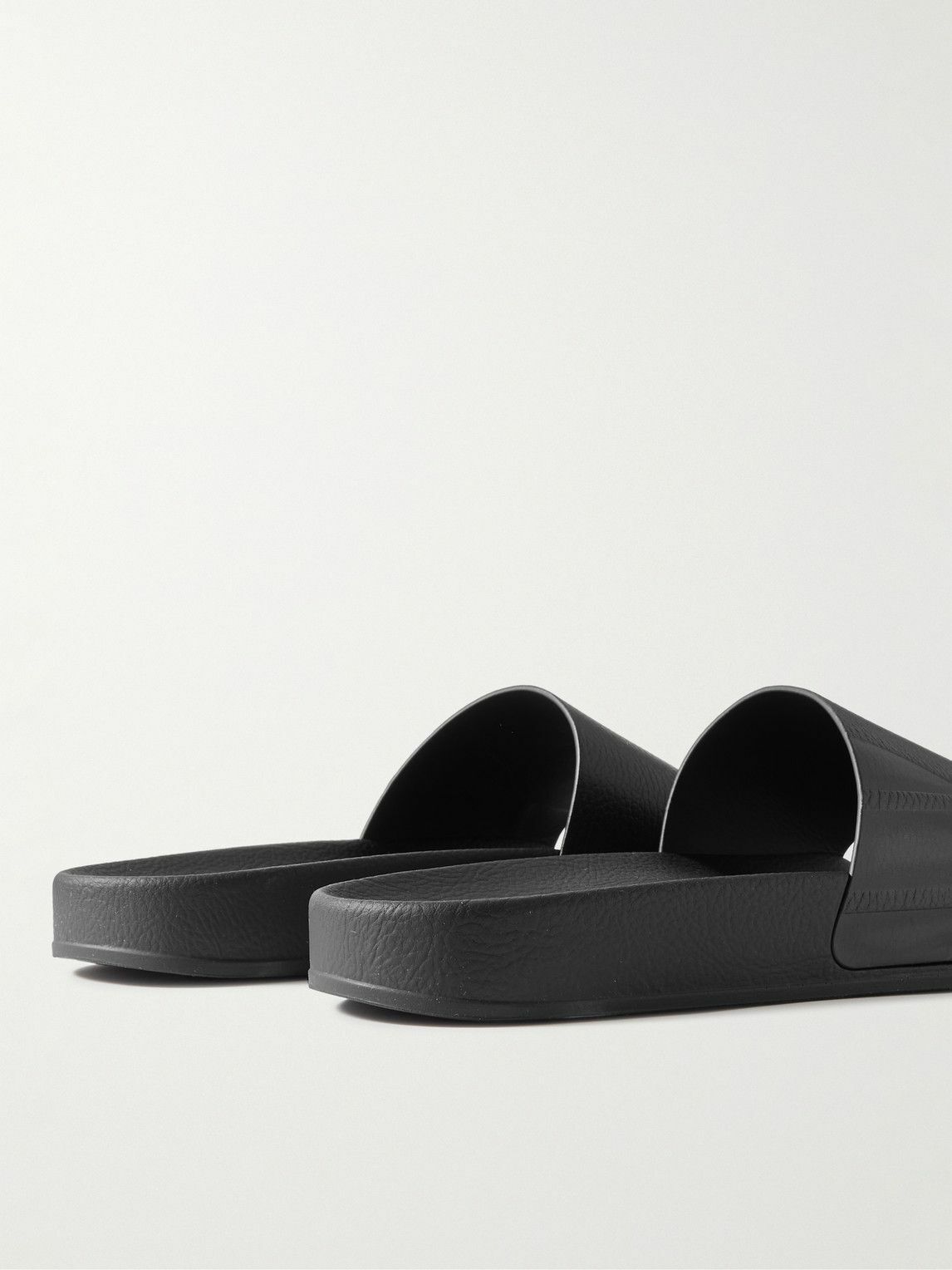 Frescobol Carioca - Humberto Debossed Full-Grain Leather Slides - Black