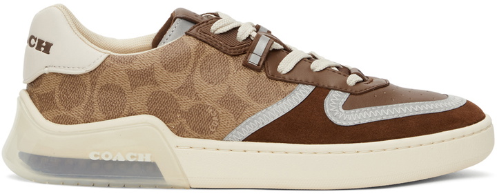 Photo: Coach 1941 Brown & Tan Citysole Signature Court Sneakers