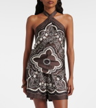 Nili Lotan Solal printed halterneck silk top
