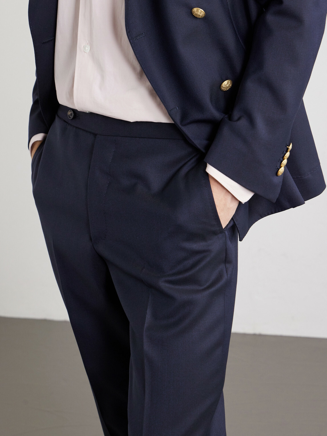 De Petrillo - Tapered Virgin Wool Suit Trousers - Blue