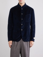 Massimo Alba - Gstaad panelled Cotton-Velvet Jacket - Blue