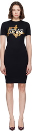 Versace Jeans Couture Black Vestiti Jersey Stretch Minidress