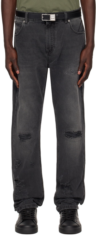 Photo: Balmain Black Destroyed Jeans