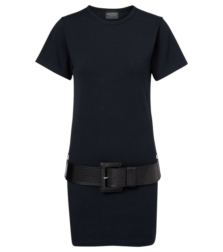 Photo: Balenciaga Belted cotton-blend jersey minidress