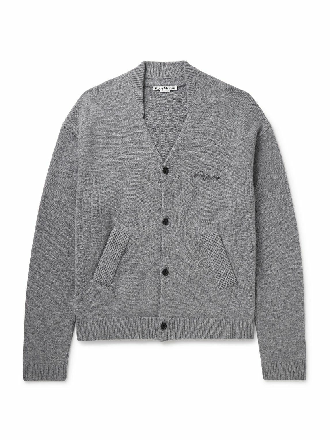 Acne Studios Pink Distressed Zip Cardigan Acne Studios