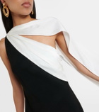 Roland Mouret One-shoulder scarf-detail cady gown