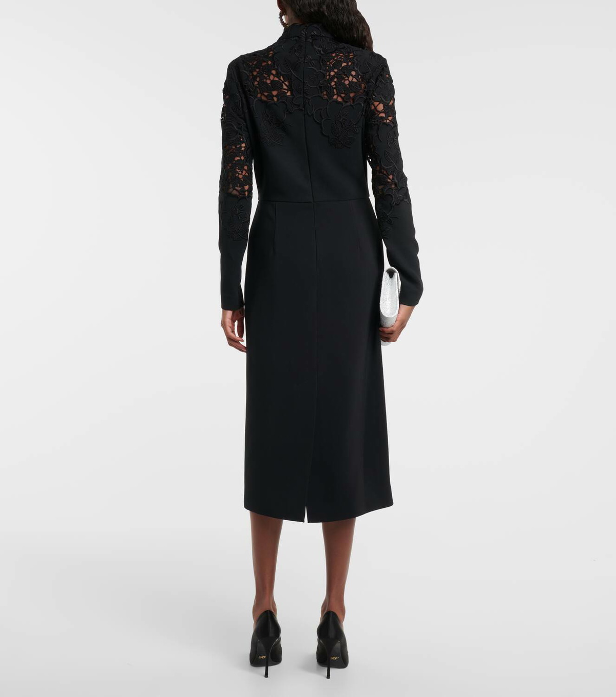 Elie Saab Lace-trimmed midi dress Elie Saab