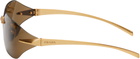 Prada Eyewear Gold Wrap Around Metal Sunglasses