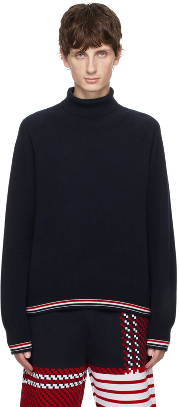 Photo: Thom Browne Navy Stripes Turtleneck