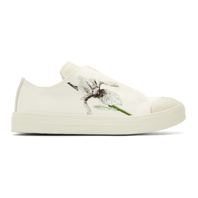 Photo: Alexander McQueen Ivory Embroidered Iris Sneakers