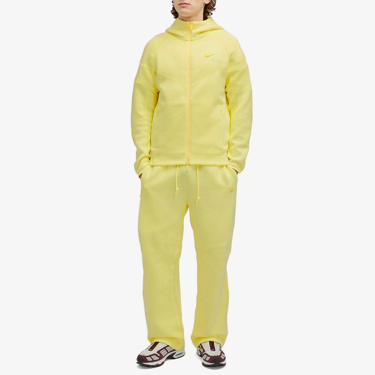 Nike x Nocta Tech Fleece Full Zip Hoody in Citron/Sulfer